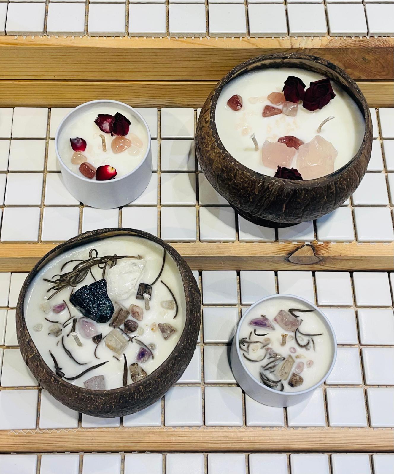 Chakra Soy candle - 花祈心粉粉粉紅大豆蠟燭