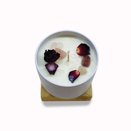 Chakra Soy candle - 花祈心粉粉粉紅大豆蠟燭